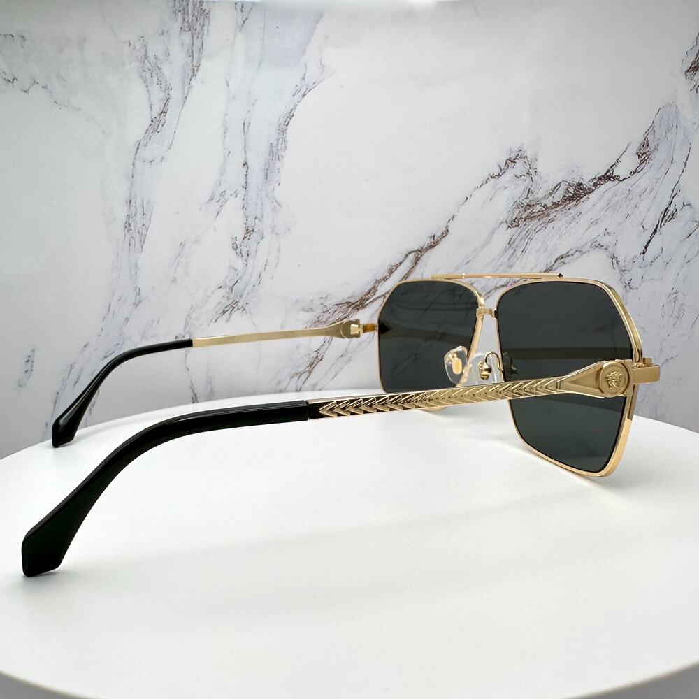 NEW VERSACE Gold Metal Sunglasses - Picture 15 of 16